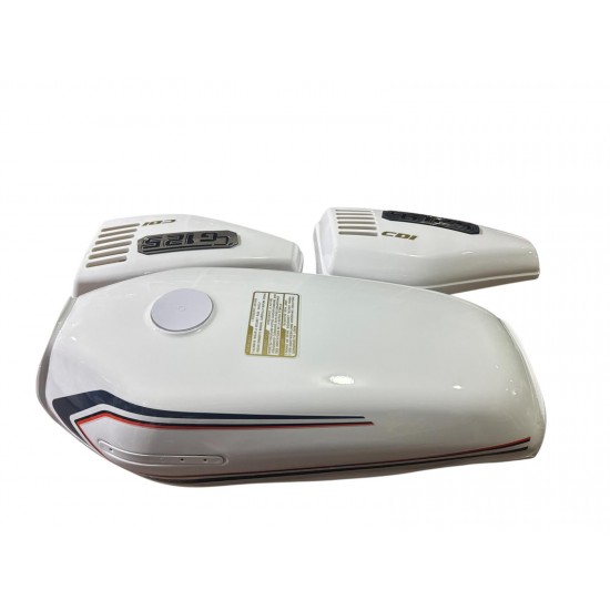 CG 125 KESİK MODİFİYE BENZİN DEPO VE YAN KAPAK BEYAZ