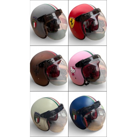 RETRO MODEL RENKLİ YARIM KASKLAR