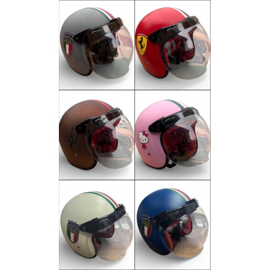 RETRO MODEL RENKLİ YARIM KASKLAR