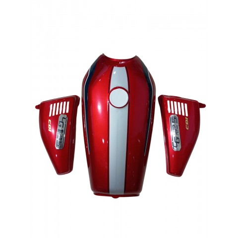 CG ÇITA 125 BENZİN DEPO VE YAN KAPAK TAKIM KIRMIZI ŞERİTLİ